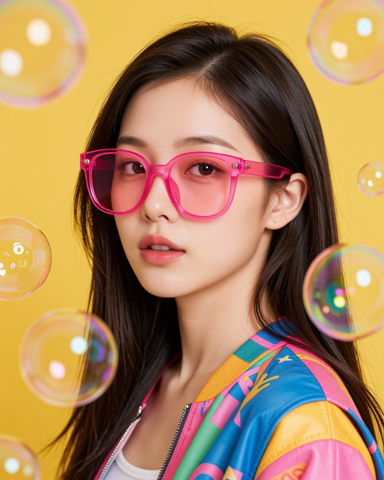 네온 버블 속의 그녀